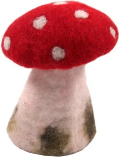 Filz Eierwärmer, Handgemachter Filzdekoration Aus Nepal, Filtfigur - Fliegenpilz - 12x8,5x8,5 Cm