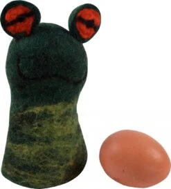Filz Eierwärmer, Handgemachter Filzdekoration Aus Nepal, Filztier - Frosch