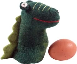 Filz Eierwärmer, Handgemachter Filzdekoration Aus Nepal, Filztier - Krokodil