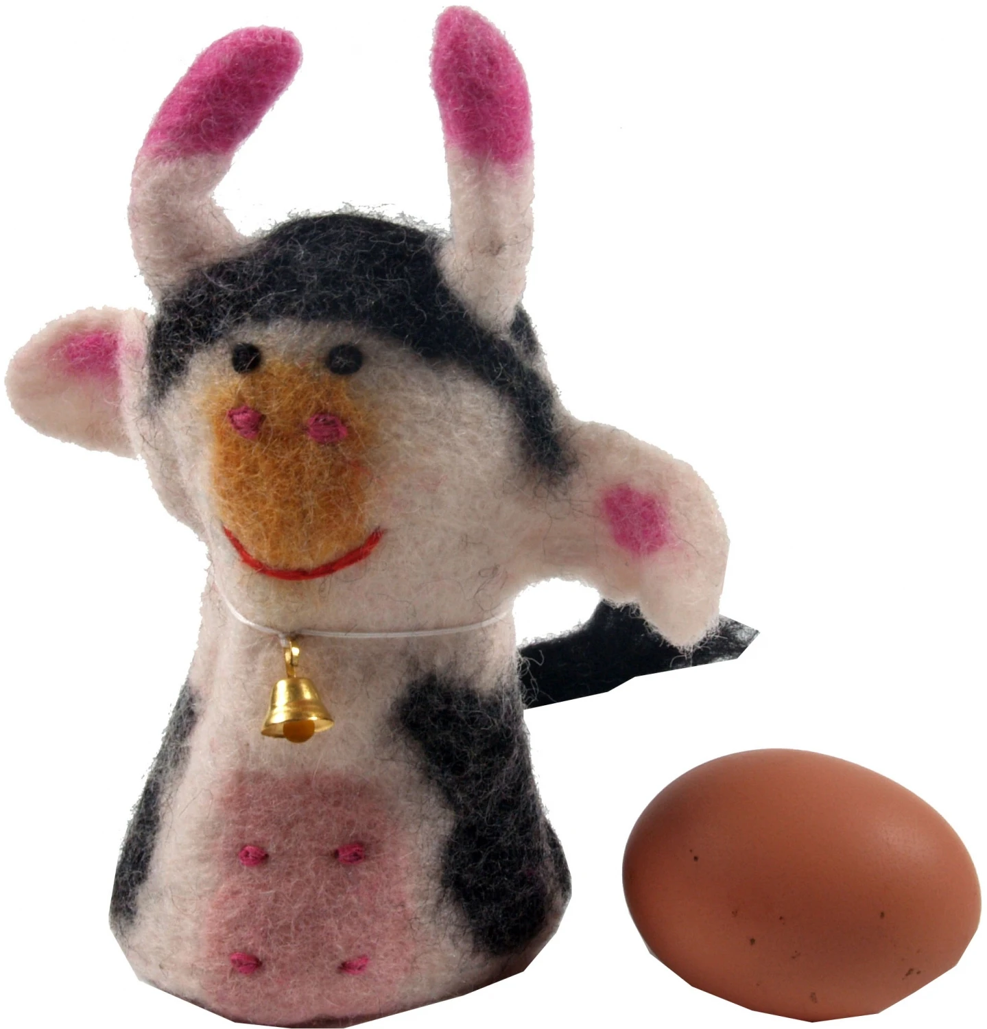 Filz Eierwärmer, Handgemachter Filzdekoration Aus Nepal, Filztier - Kuh 1 Filz Eierwärmer, Handgemachter Filzdekoration Aus Nepal, Filztier - Kuh