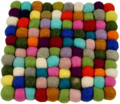 Filzuntersetzer, Untersetzer Aus Filzkugeln, Filzdekoration- Bunt 20 * 20 Cm