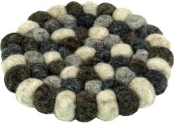 Filzuntersetzer, Untersetzer Aus Filzkugeln, Filzdekoration Rund - Bunt Ø 10 Cm