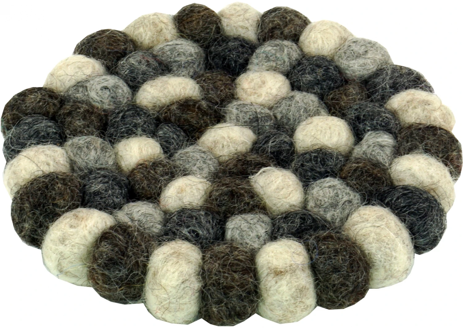 Filzuntersetzer, Untersetzer Aus Filzkugeln, Filzdekoration Rund - Bunt Ø 10 Cm 1 Filzuntersetzer, Untersetzer Aus Filzkugeln, Filzdekoration Rund - Bunt Ø 10 Cm