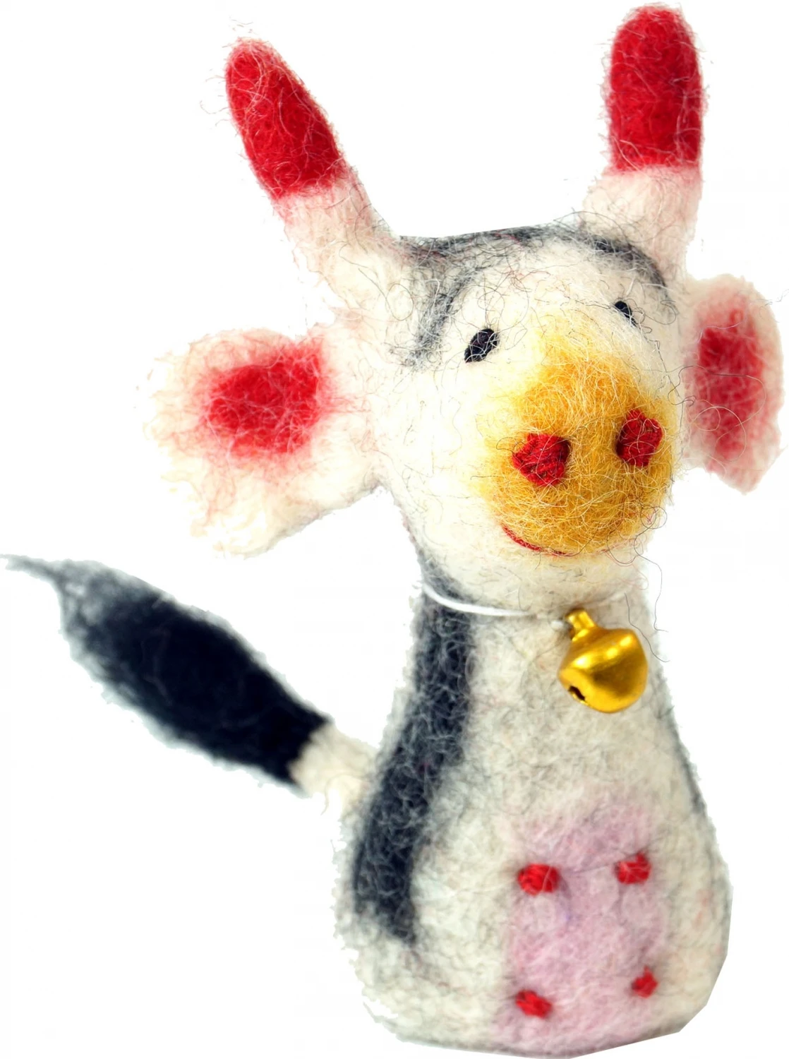 Handgemachte Fingerpuppe Aus Filz - Kuh - 9x4x3 Cm 1 Handgemachte Fingerpuppe Aus Filz - Kuh - 9x4x3 Cm