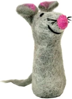 Handgemachte Fingerpuppe Aus Filz - Maus - 9x4x3 Cm