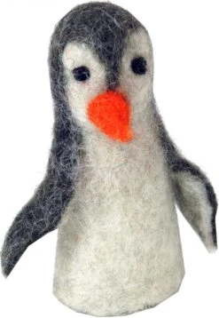 Handgemachte Fingerpuppe Aus Filz - Pinguin - 9x4x3 Cm