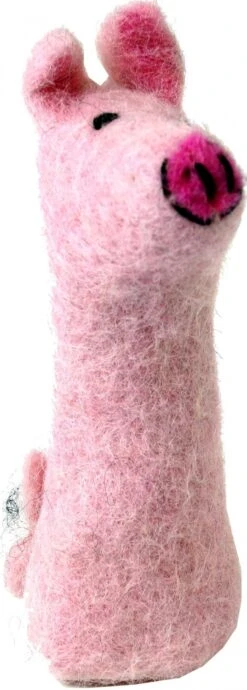 Handgemachte Fingerpuppe Aus Filz - Schwein - 10x4x4 Cm