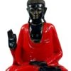 Geschnitzter Sitzender Buddha Im Vitarka Mudra - Rot - 45x34x17 Cm