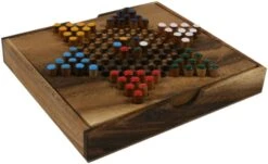 Brettspiel, Gesellschaftsspiel Aus Holz - Halma 2 - 4x17x18 Cm