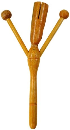 Musikinstrument Aus Holz, Musik Percussion Rhythmus Klang Instrument, Handgearbeitet - Handrassel 3 - 21x11x2 Cm