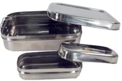 Edelstahl Brotdose, Frühstücksbox, Lunchbox, Vesperbox 2èr Set - 5x17,5x11,5 Cm -Deko Haus Store hha 09 17 8 15 dsc02219