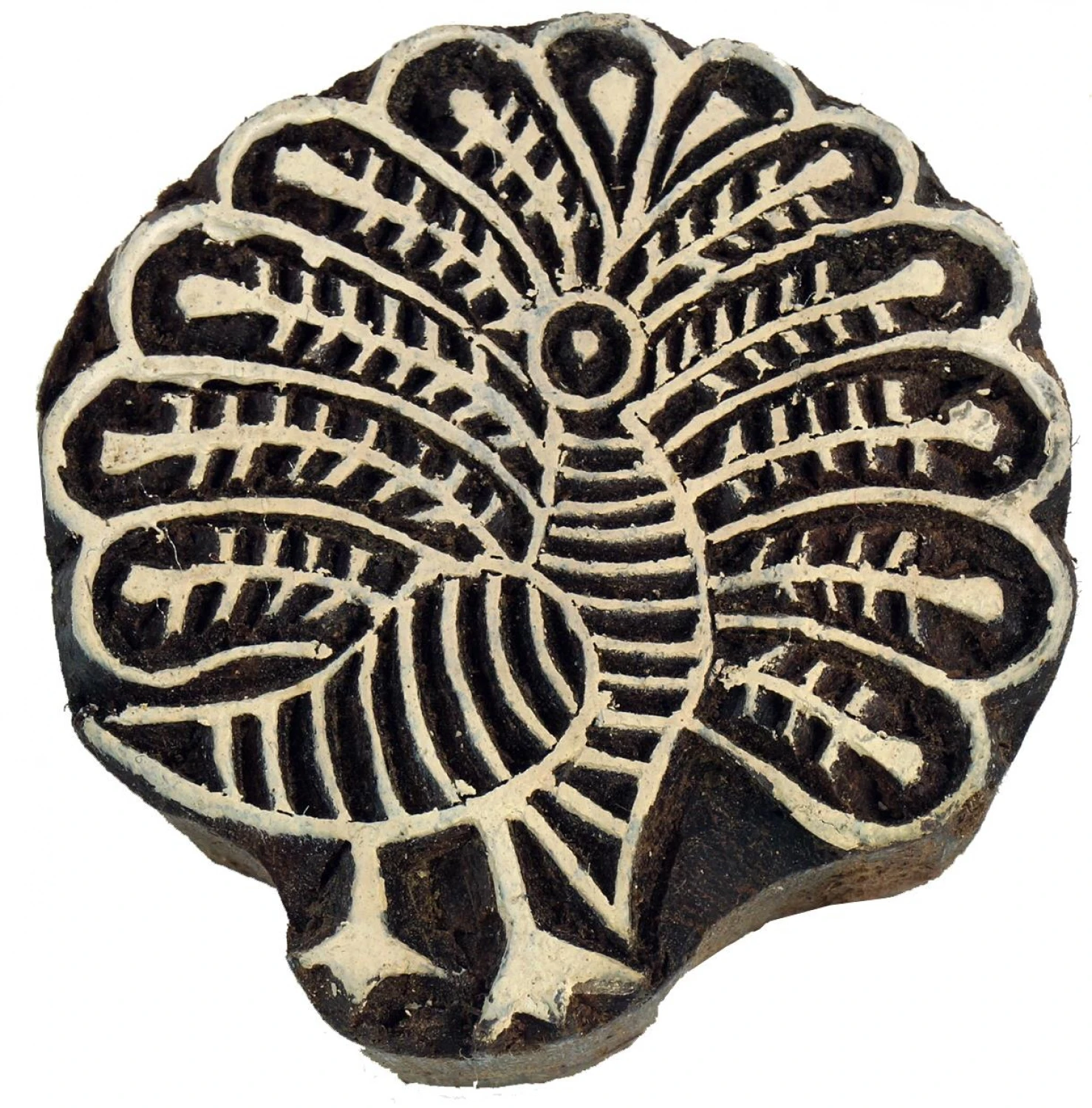 Indischer Textilstempel, Holz Stoffdruckstempel, Blaudruck Stempel, Druck Modell - Ø 7 Cm Pfau 1 Indischer Textilstempel, Holz Stoffdruckstempel, Blaudruck Stempel, Druck Modell - Ø 7 Cm Pfau