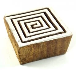 Indischer Textilstempel, Holz Stoffdruckstempel, Blaudruck Stempel, Druck Modell - 5*5 Cm Spirale 6