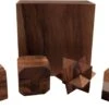 Holzspiel, Geschicklichkeitsspiel, Knobelspiel - 4 Puzzle - 6,5x13x13 Cm