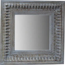 Vintage Massivholz Spiegel - 90x90 Cm