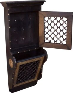 Indischer Schlüsselkasten Mit Briefablage Im Kolonialstil - Muster 16 - 59x26x12 Cm