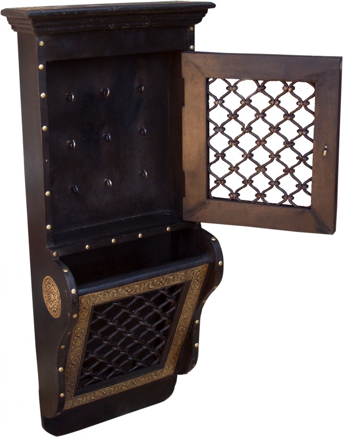 Indischer Schlüsselkasten Mit Briefablage Im Kolonialstil - Muster 16 - 59x26x12 Cm 1 Indischer Schlüsselkasten Mit Briefablage Im Kolonialstil - Muster 16 - 59x26x12 Cm