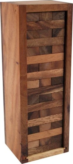 Holzspiel, Geschicklichkeitsspiel, Knobelspiel - Holzturm, Verflixter Turm - 24x8x7 Cm