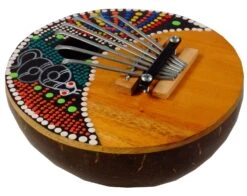 Musikinstrument Aus Holz, Musik Percussion Rhythmus Klang Instrument, Handgearbeitet Aus Kokosnuss - Kalimba 2 - 5x15x15 Cm