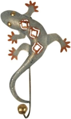 Kleiner Garderobenhaken, Metall Kleiderhaken - Gecko 1 - 18x11 Cm