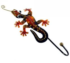 Kleiner Garderobenhaken, Metall Kleiderhaken - Gecko Orange - 21x10x3 Cm