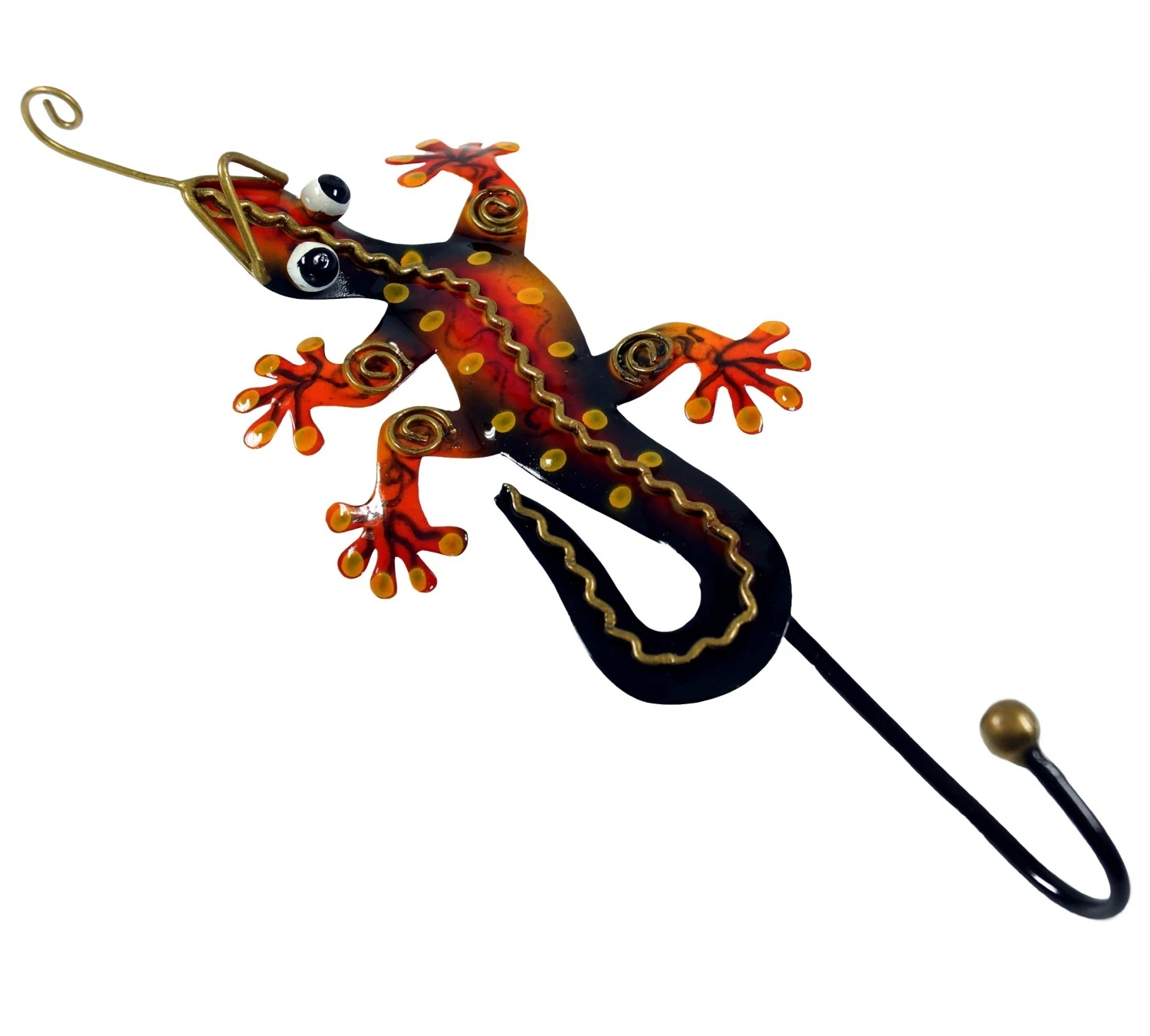 Kleiner Garderobenhaken, Metall Kleiderhaken - Gecko Orange - 21x10x3 Cm 1 Kleiner Garderobenhaken, Metall Kleiderhaken - Gecko Orange - 21x10x3 Cm