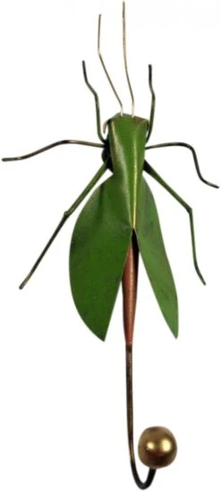 Kleiner Garderobenhaken, Metall Kleiderhaken - Heuschrecke - 18x12x4,5 Cm