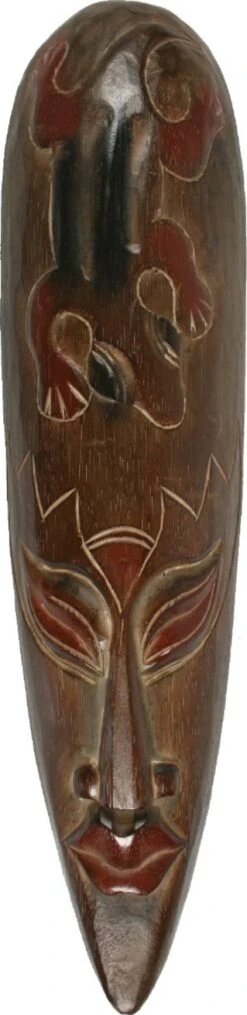 Kleine Abstrakte Maske, Wandschmuck, Ethno Wanddekoration Aus Balsaholz - Modell 2 - 50 Cm