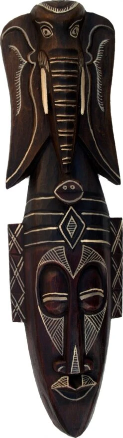 Kleine Abstrakte Maske, Wandschmuck, Ethno Wanddekoration Aus Balsaholz - Modell 16 - 50 Cm