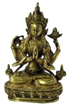 Messingfigur, Statue Laxmi 20 Cm - Motiv 6
