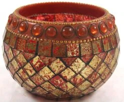 Mosaik Teelichtglas - 8x10x10 Cm