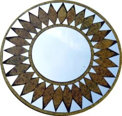 Mosaikspiegel - Sonne Gelb - 50x50x3 Cm Ø50 Cm