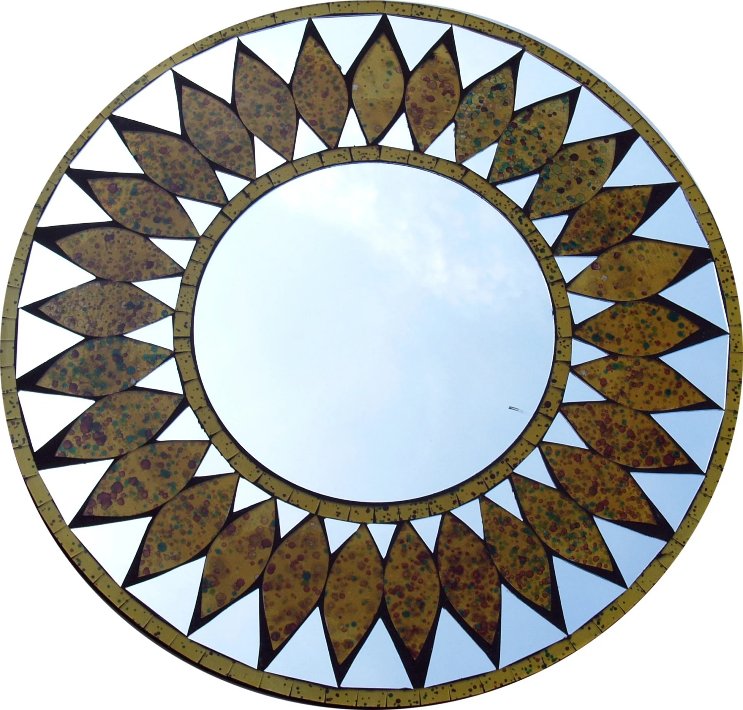 Mosaikspiegel - Sonne Gelb - 50x50x3 Cm Ø50 Cm 1 Mosaikspiegel - Sonne Gelb - 50x50x3 Cm Ø50 Cm
