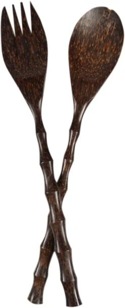 Kokosholz Salatbesteck - 3 - 30 Cm