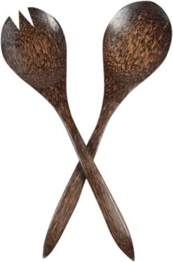 Kokosholz Salatbesteck - 4 - 25x8x1,5 Cm