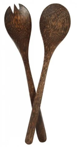 Kokosholz Salatbesteck - 1 - 35 Cm