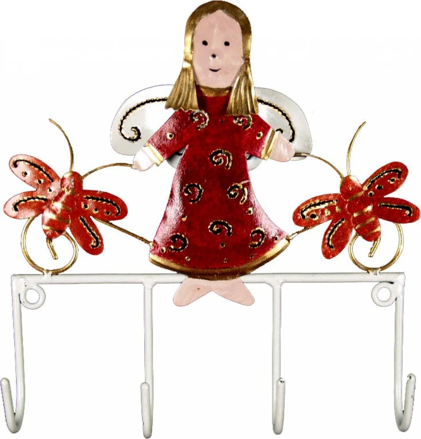 Hakenleiste Mit Figuren, Ethno Kleiderhaken, Metall Kleiderhaken - Engel - 17x17 Cm 2 Hakenleiste Mit Figuren, Ethno Kleiderhaken, Metall Kleiderhaken - Engel - 17x17 Cm – Bild 2