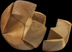 Holzspiel, Geschicklichkeitsspiel, Knobelspiel - Holzball Puzzle - 9x9x9 Cm -Deko Haus Store p9136098