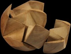 Holzspiel, Geschicklichkeitsspiel, Knobelspiel - Holzball Puzzle - 9x9x9 Cm -Deko Haus Store p9136099