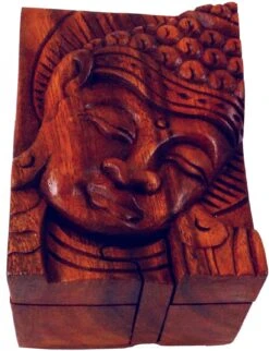 Puzzlebox, Schmuckschatulle, Magic Box, Schachtel Mit Geheim Verschluß - Buddha 1 - 7x12x9 Cm