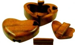 Puzzlebox, Schmuckschatulle, Magic Box, Schachtel Mit Geheim Verschluß - Herz - 5,5x10,5x8,5 Cm