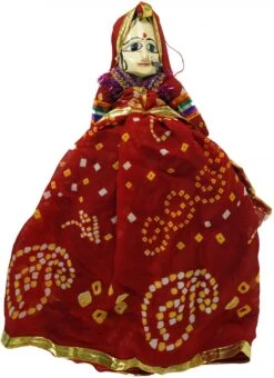 Rajasthan Marionettenpuppe - Aruna Jaipur / Rot - 40x20x8 Cm