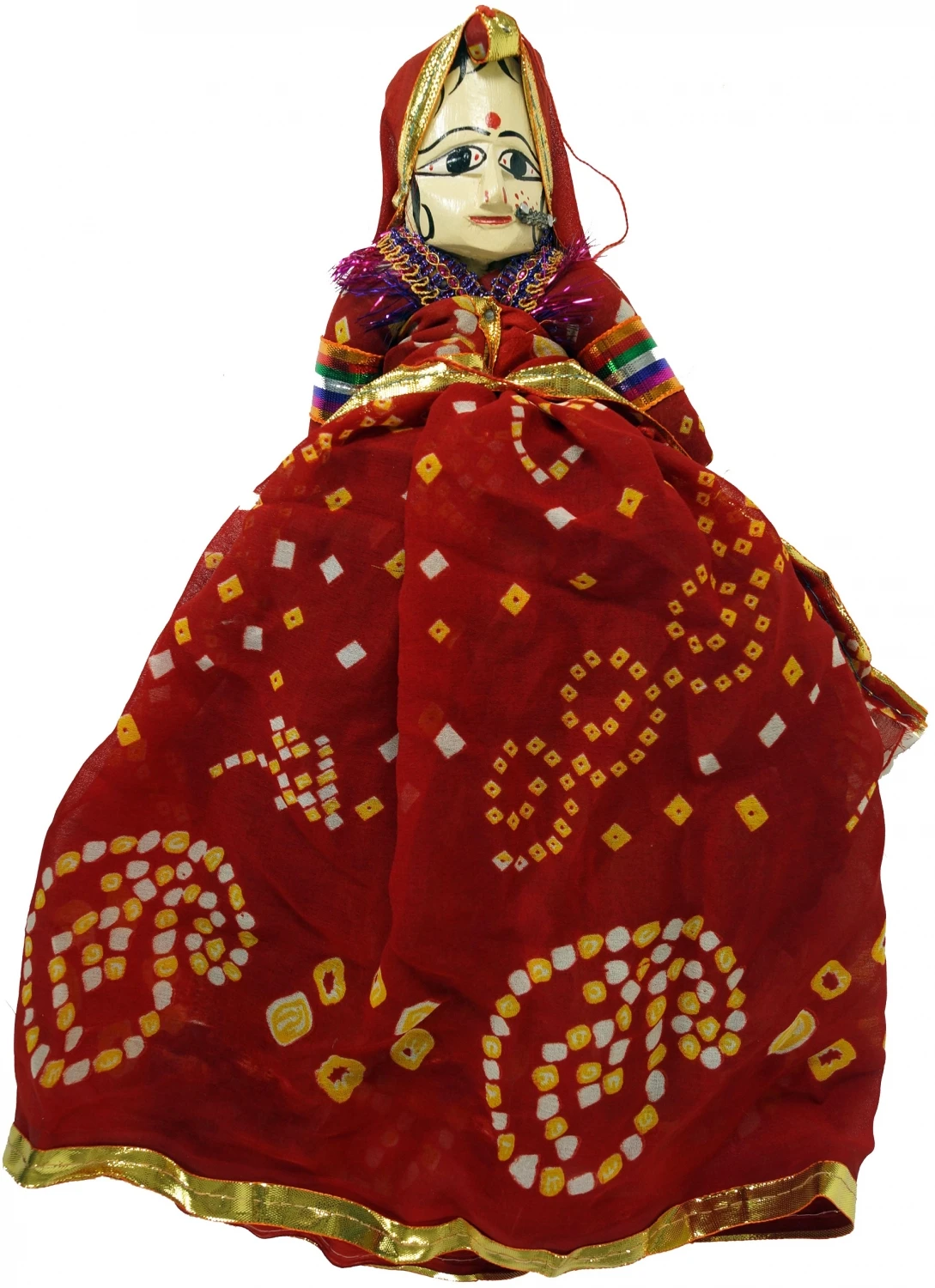 Rajasthan Marionettenpuppe - Aruna Jaipur / Rot - 40x20x8 Cm 1 Rajasthan Marionettenpuppe - Aruna Jaipur / Rot - 40x20x8 Cm