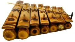 Tisch Klangspiel, Musik Percussion Rhythmus Klang Instrumente Aus Bambus - Modell 5 - 8x36x29 Cm