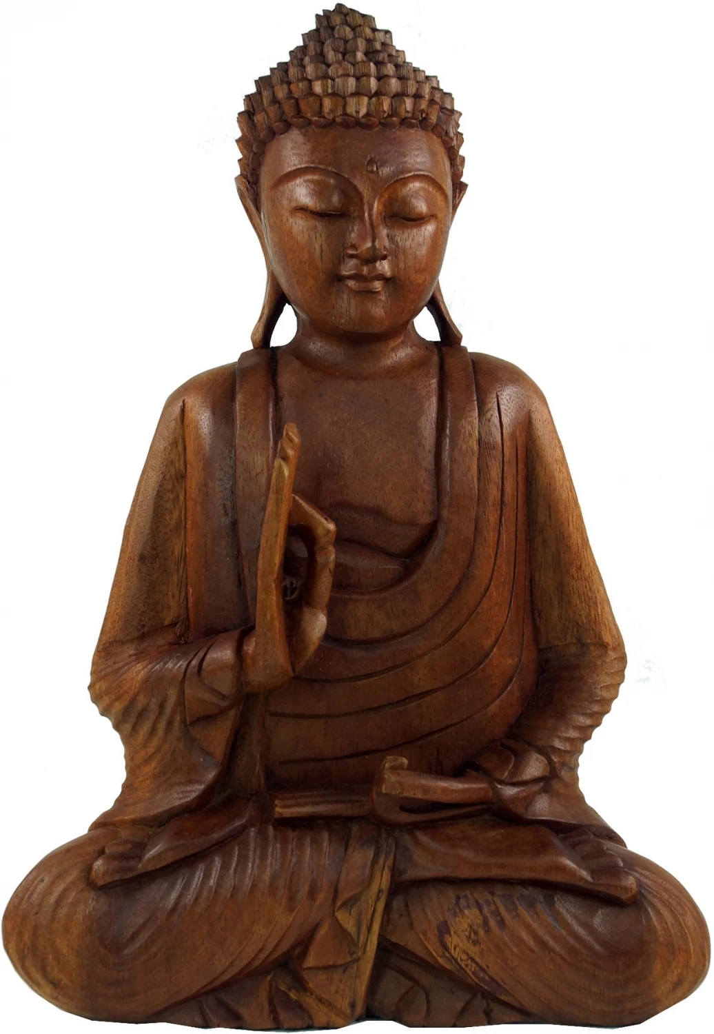 Holzbuddha, Buddha Statue, Handarbeit 50 Cm, Vitarka Mudra, Dunkelbraun - Design 15 2 Holzbuddha, Buddha Statue, Handarbeit 50 Cm, Vitarka Mudra, Dunkelbraun - Design 15 – Bild 2