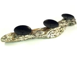 Antikweißer Treibholz Kerzenhalter Für Drei Kerzen - 10x63x15 Cm