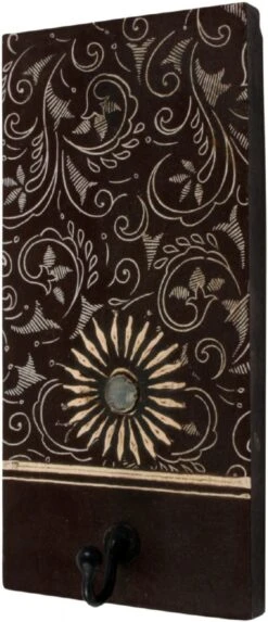 1`er Wandhaken, Kleiderhaken, Garderobe, Schlüsselbrett Bagru - Modell 1 - 20x10 Cm