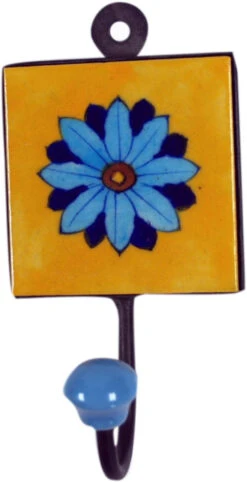 Wandhaken, Garderobenhaken Mit Handgefertigter Fliese, Kleiderhaken (8*8 Cm) - Modell 7