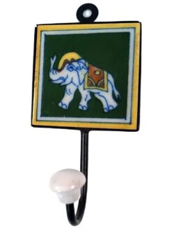 Wandhaken, Garderobenhaken Mit Handgefertigter Fliese, Kleiderhaken (8*8 Cm) - Modell 11