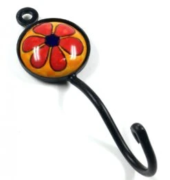 Runder Wandhaken, Garderobenhaken Mit Handgefertigter Fliese - Modell 3